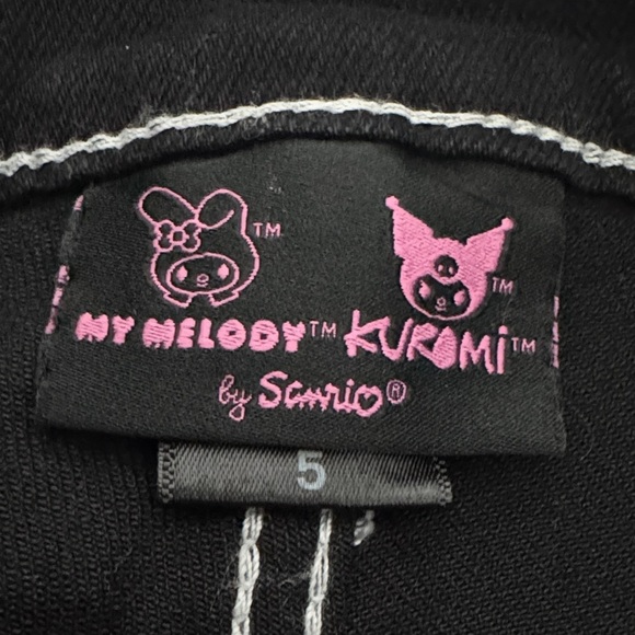 Hot Topic Sanrio My Melody Kuromi Wide Leg Pants Sz 5 Juniors Baggy Y2K Retro - Picture 2 of 12